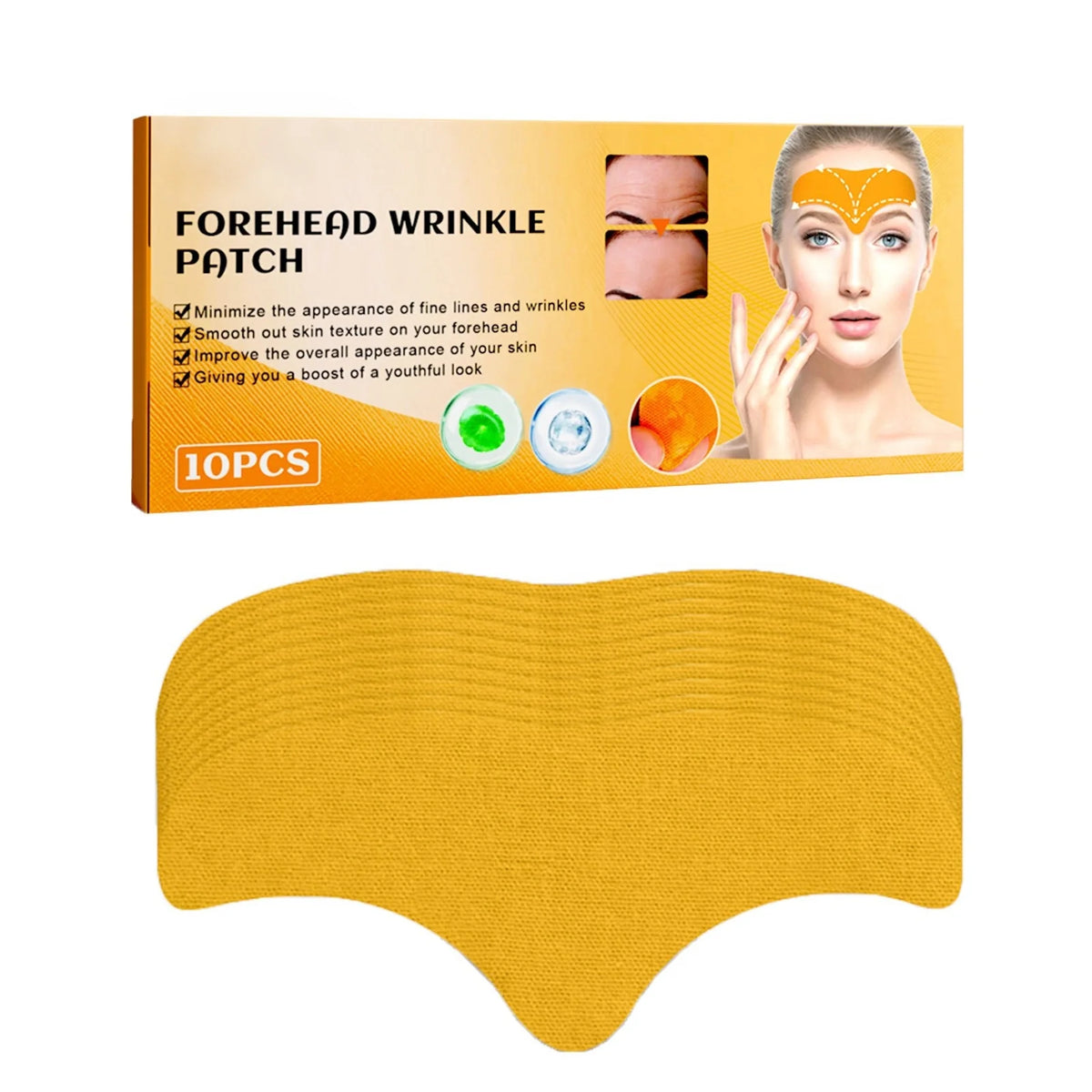 Forehead Wrinkle Patch, Anti-Wrinkle Forehead Patches with Collagen & Centella Asiatica for Frown Lines, Wrinkles, Fine Lines