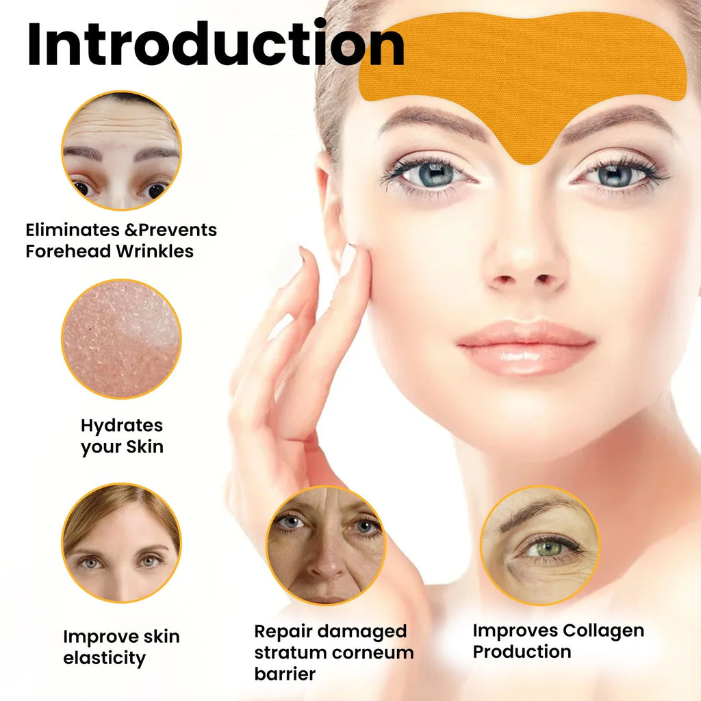 Forehead Wrinkle Patch, Anti-Wrinkle Forehead Patches with Collagen & Centella Asiatica for Frown Lines, Wrinkles, Fine Lines