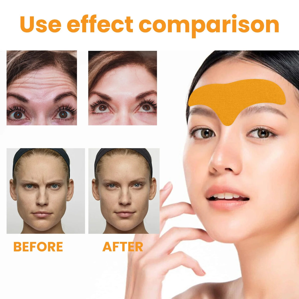 Forehead Wrinkle Patch, Anti-Wrinkle Forehead Patches with Collagen & Centella Asiatica for Frown Lines, Wrinkles, Fine Lines
